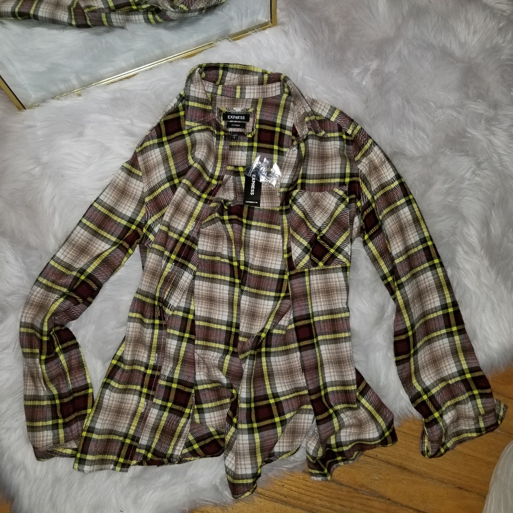 Express boyfriend flannel button up